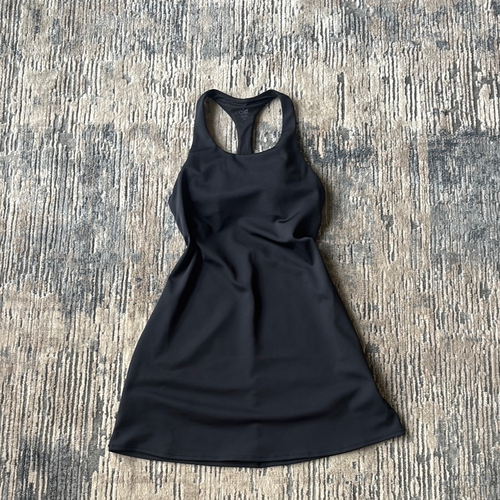 ALO Yoga Black Sleeveless Halter Sheath Dress